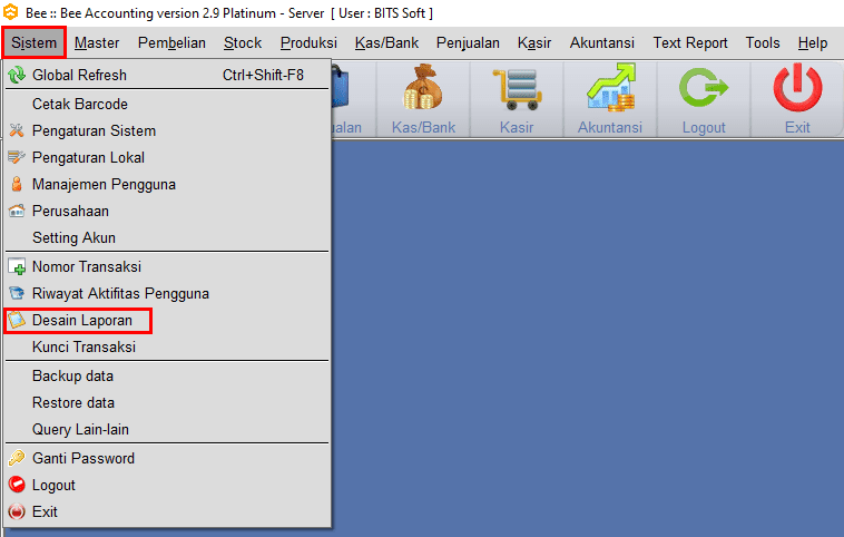 Akses Menu Desain Laporan