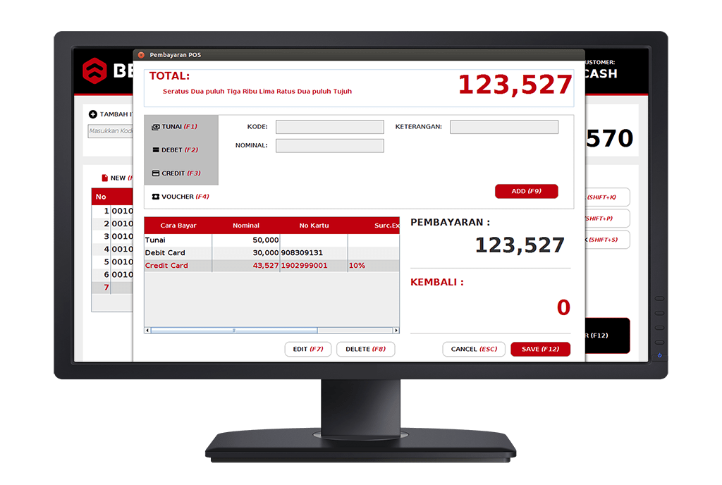 Software Kasir Beepos Desktop Tampilan Pembayaran