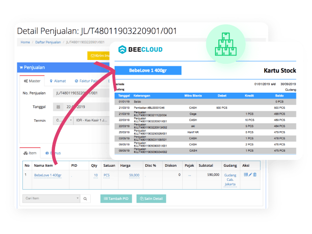 gambar software akuntansi online penjualan otomatis potong stok