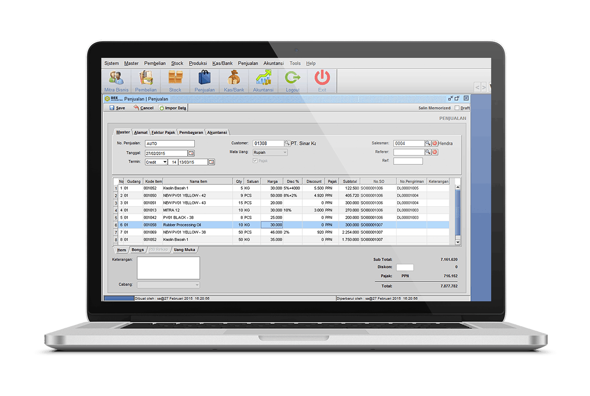 Software Akuntansi Penjualan Invoice Nota