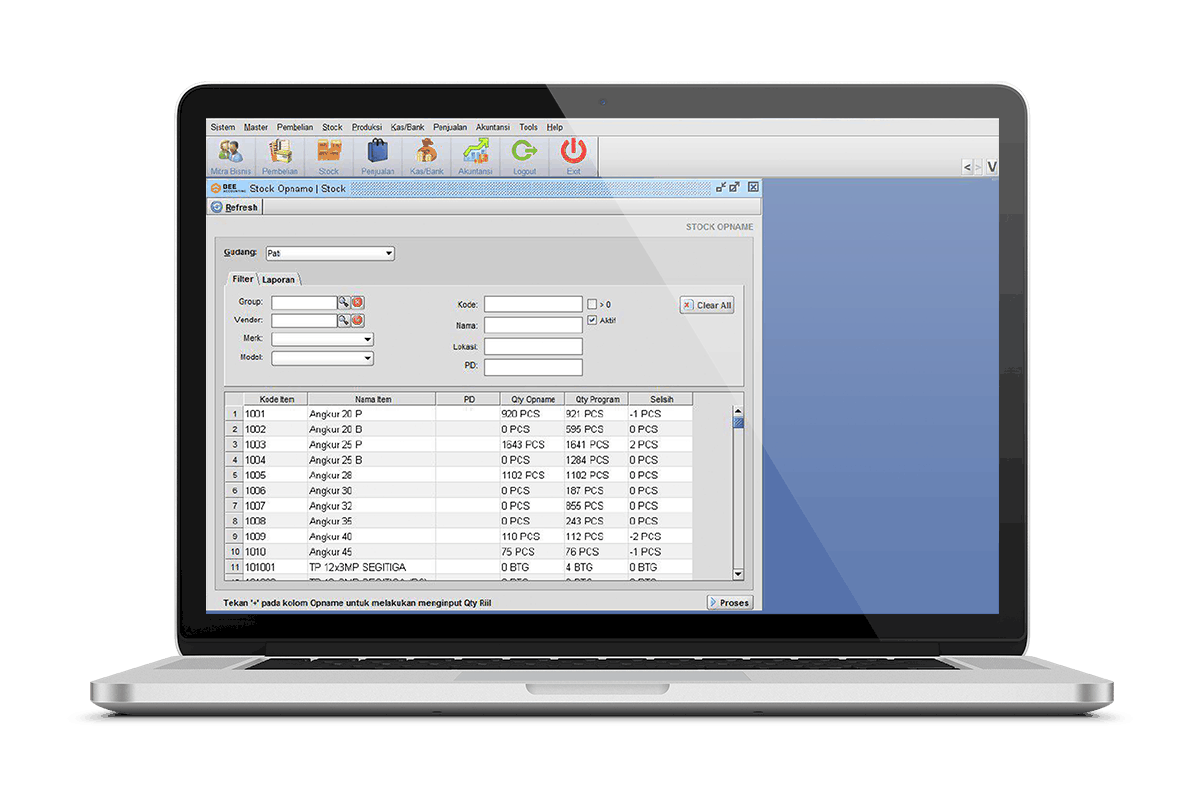 beeaccounting software akuntansi stok opname barang