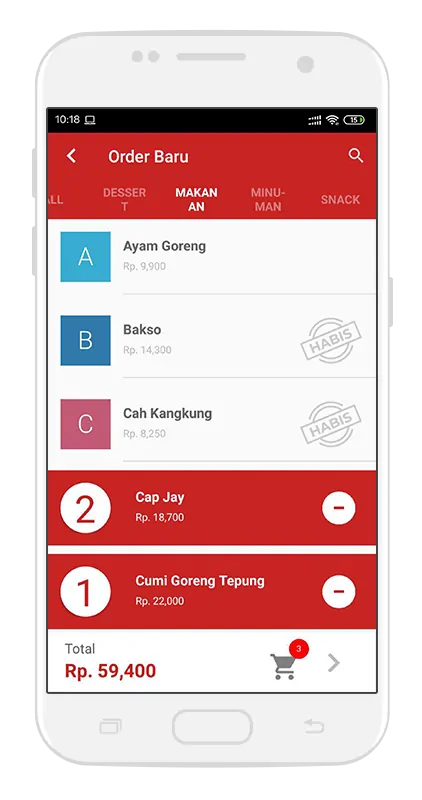 Waiter Order App Android - Software Restoran