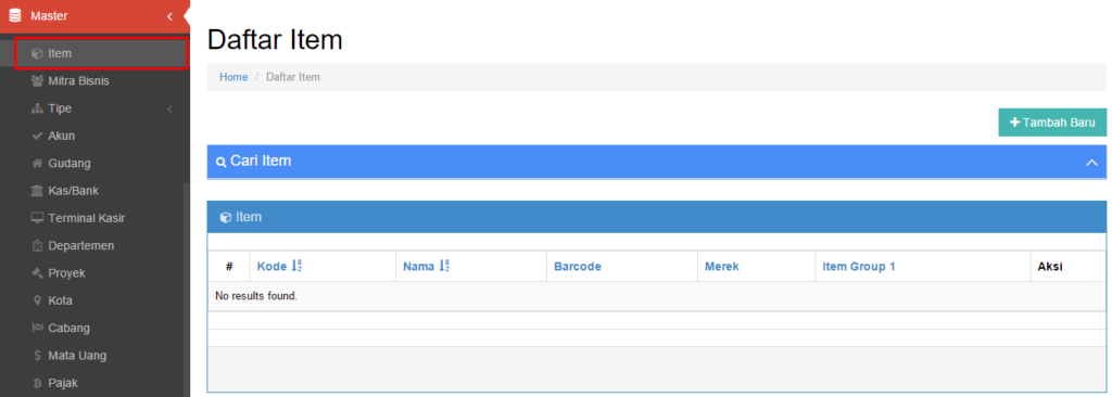 Cara Membuat Master Item