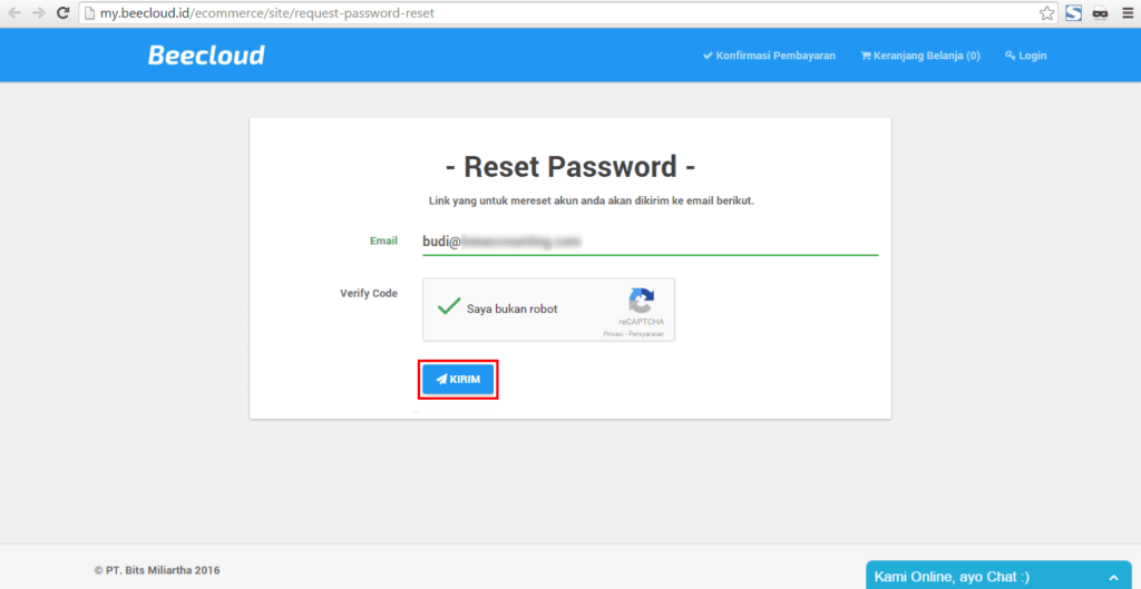 Reset Kata Sandi MyPanel Beecloud