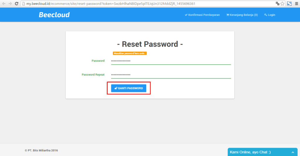 Reset Kata Sandi MyPanel Beecloud