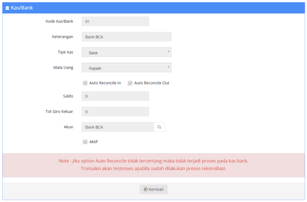 Cara Membuat Master Kas/Bank Beecloud