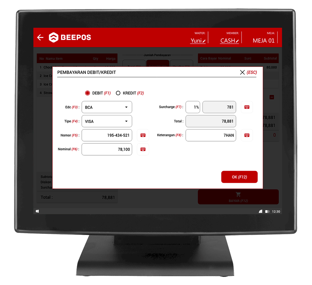 Screenshot Software Restoran Pembayaran