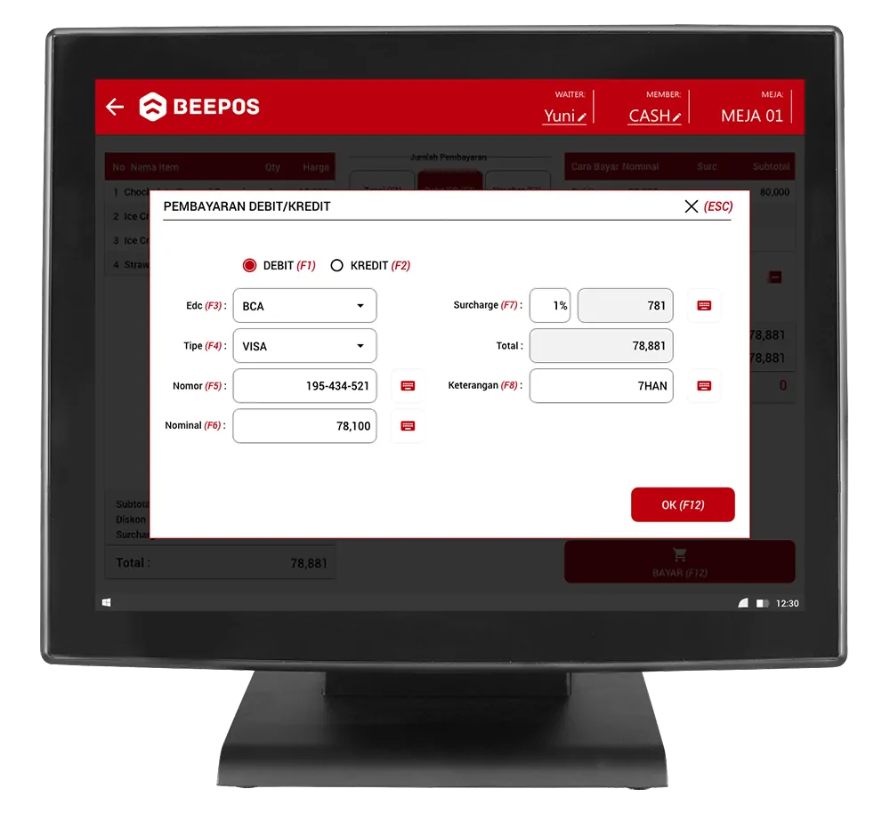 Screenshot Software Restoran Pembayaran