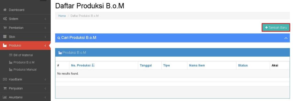 Cara Input B.O.M Untuk Produksi Beecloud