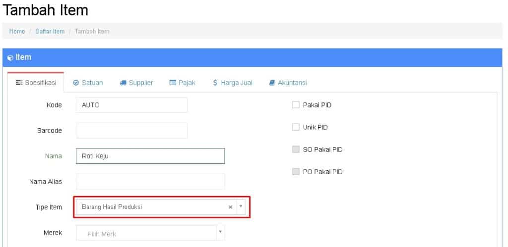 Cara Input B.O.M Untuk Produksi Beecloud