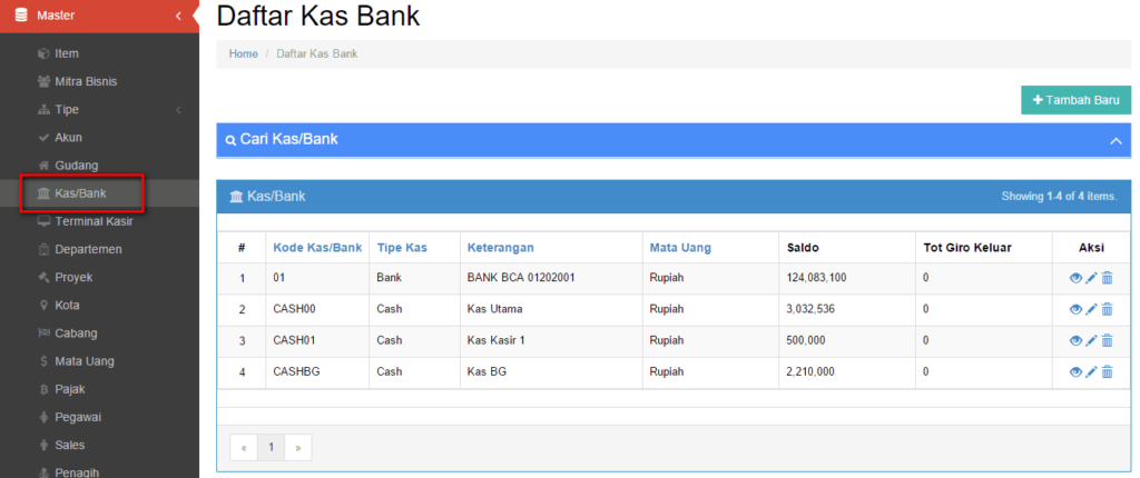 Cara Membuat Master Kas/Bank Beecloud