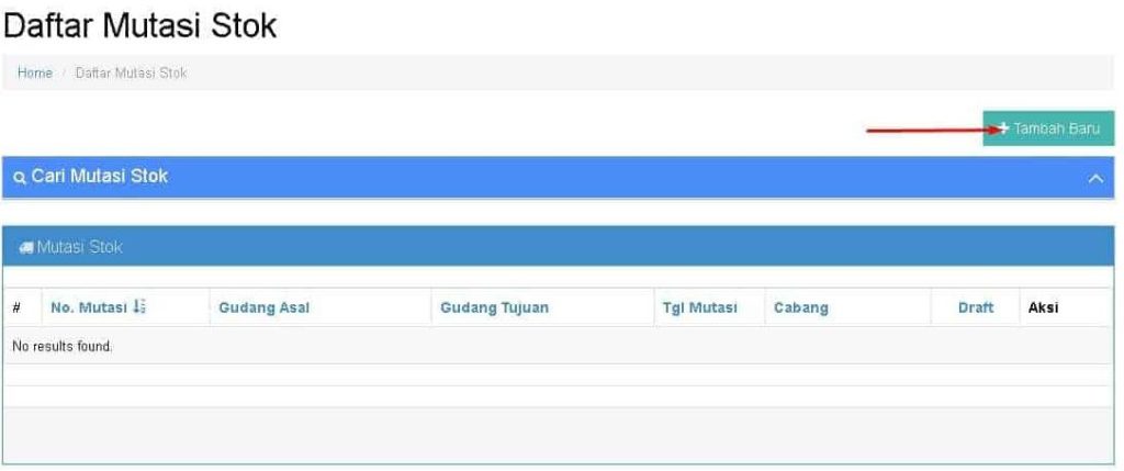 Cara Input Mutasi Stock Barang