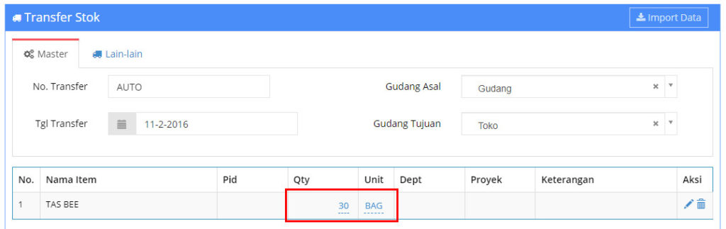 Cara Input Mutasi Stock Barang