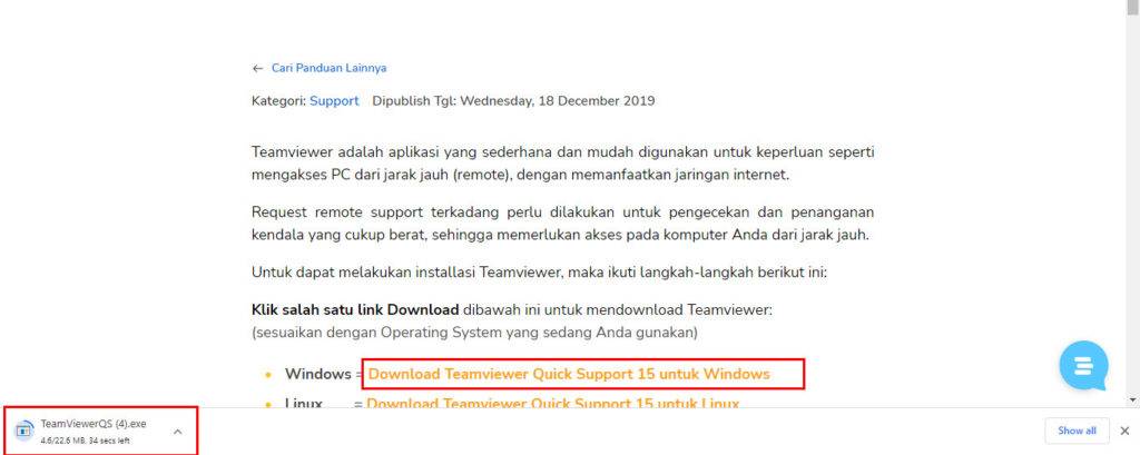 Panduan Installasi Teamviewer untuk Request Remote