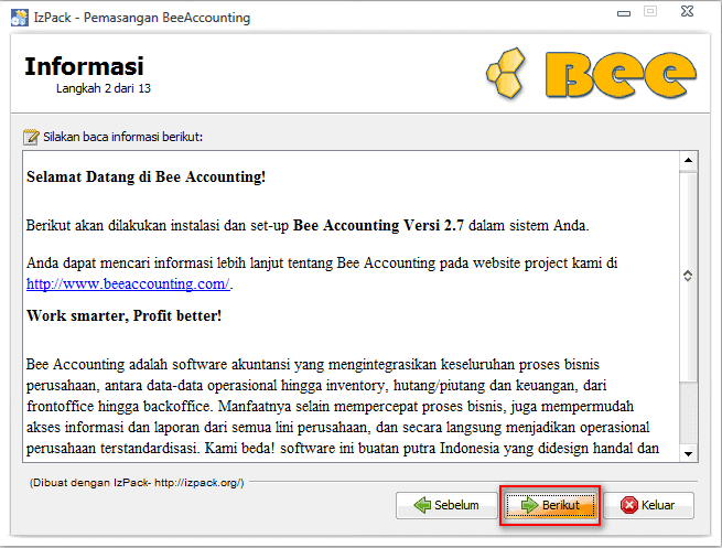 Cara Upgrade BeeAccounting 2.2 ke 2.7