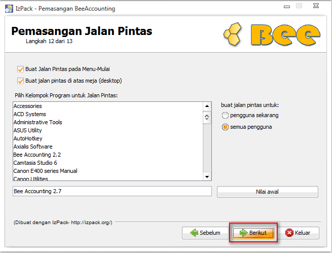 Cara Upgrade BeeAccounting 2.2 ke 2.7