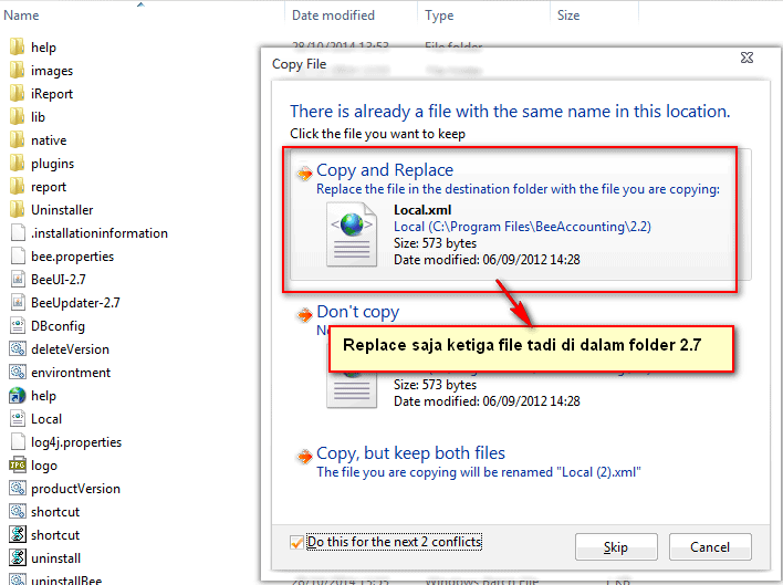 Cara Upgrade BeeAccounting 2.2 ke 2.7