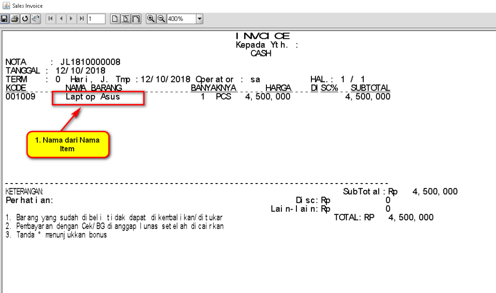 Cara Menampilkan Alias Item Nota Penjualan