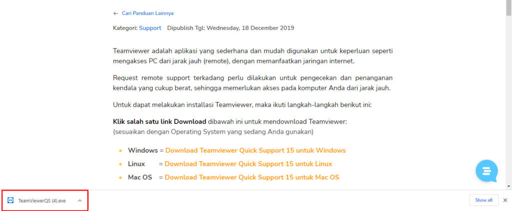 Panduan Installasi Teamviewer untuk Request Remote