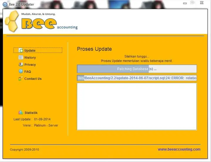 Cara Upgrade BeeAccounting 2.2 ke 2.7
