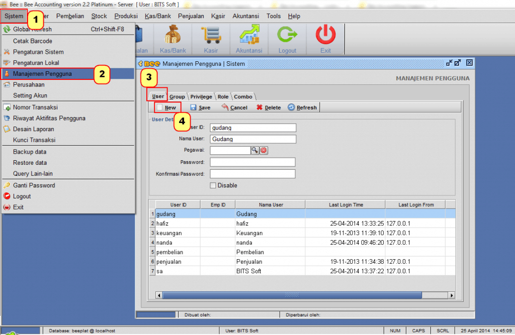 Membuat User Group dan Hak Akses Beeaccounting