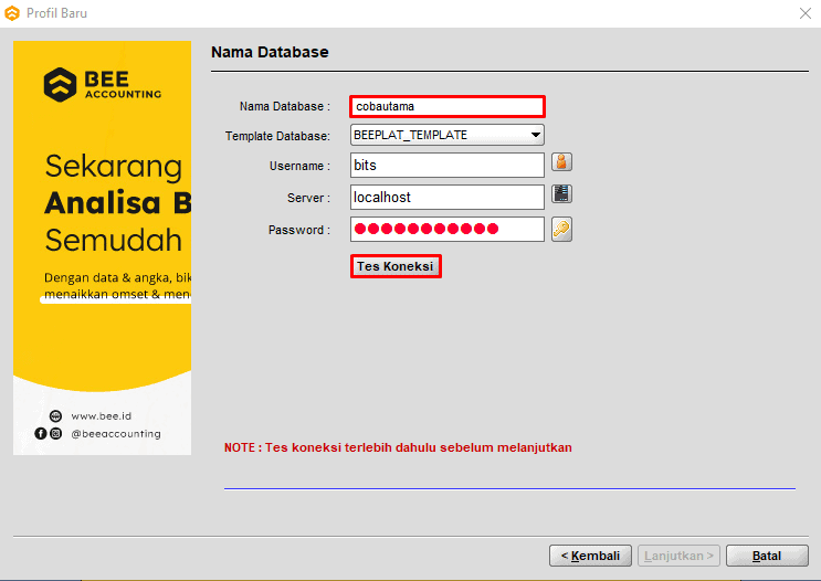 Isikan Nama Database
