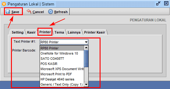Setting Printer