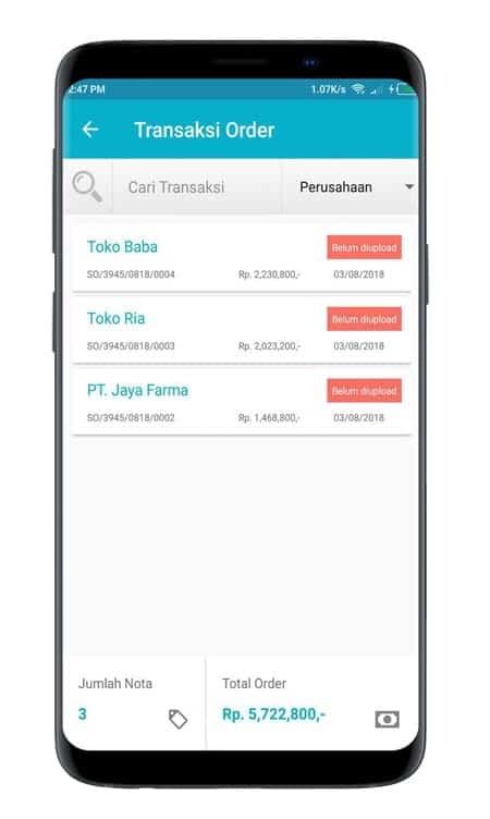 Screenshot SO Mobile Transaksi