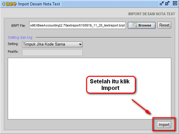Plugin Import Export Text Report Desain Laporan
