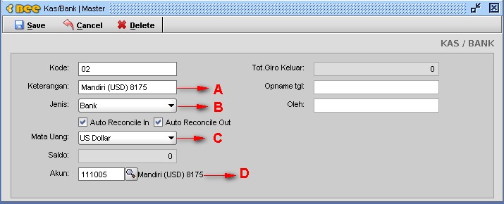 Input Master Kas/Bank