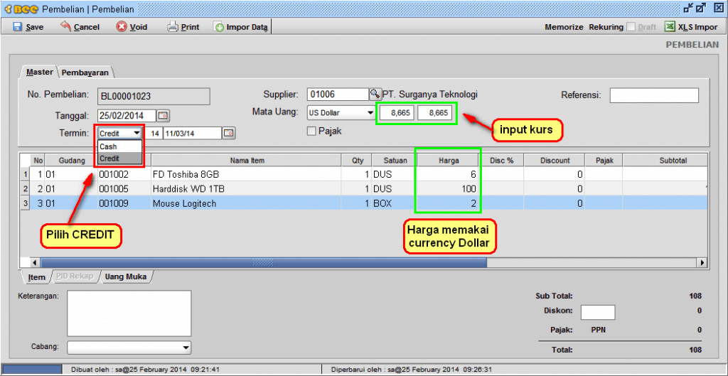 Transaksi Pembelian Beda Mata Uang Beeaccounting