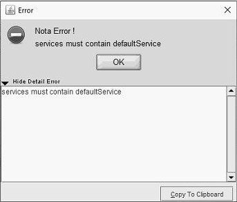 Cara mengatasi tidak bisa print text report (service must contain defaultservice )