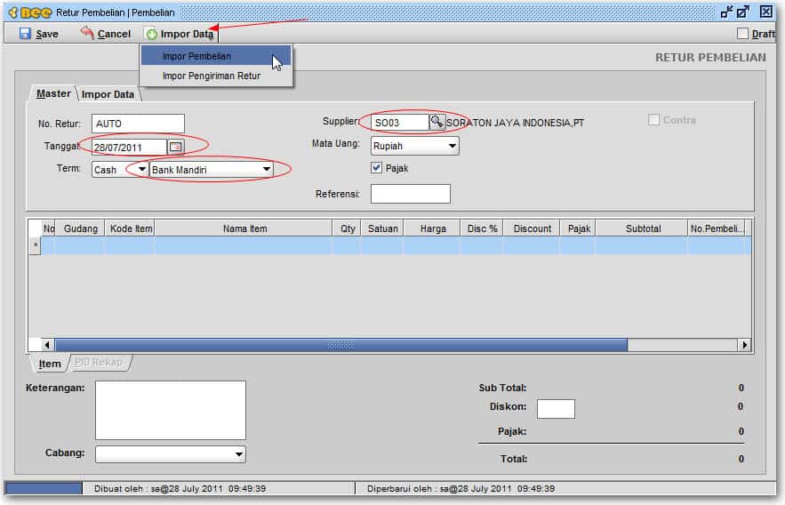 Retur Pembelian Beeaccounting