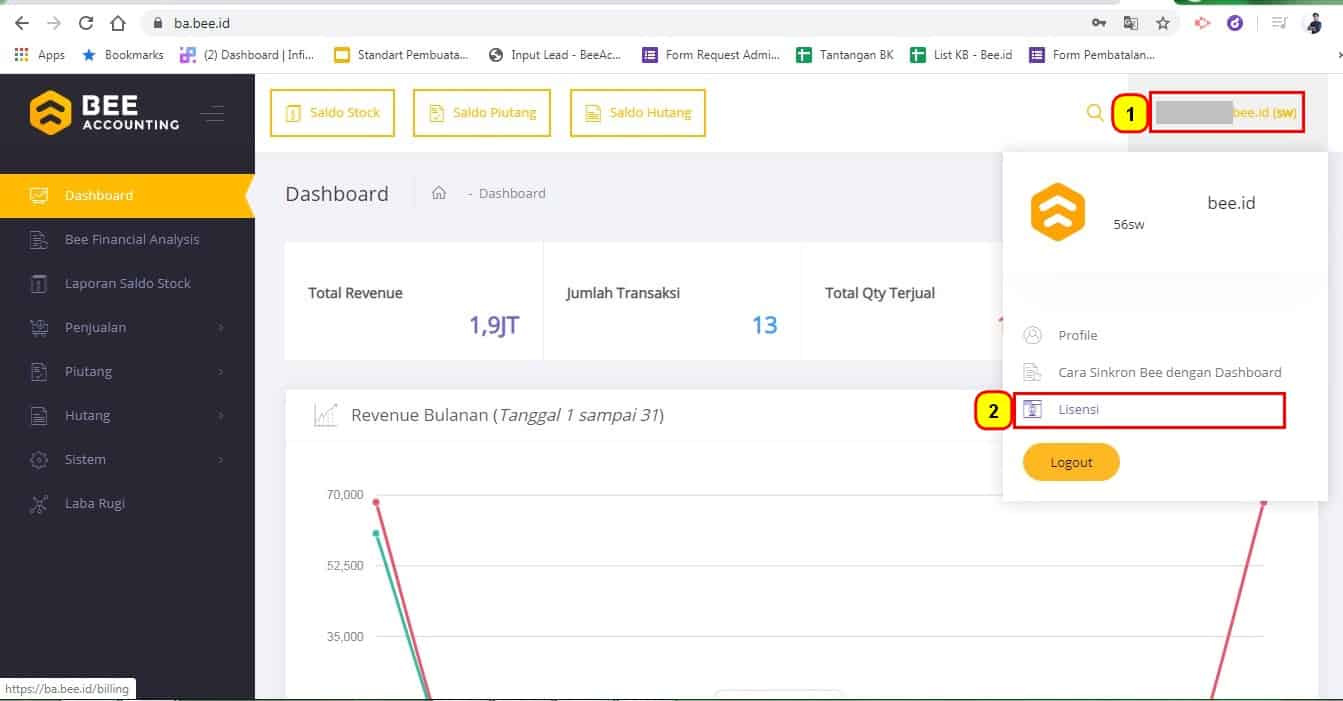 Perpanjang(Renewal) Masa Langganan Beeaccounting Dashboard