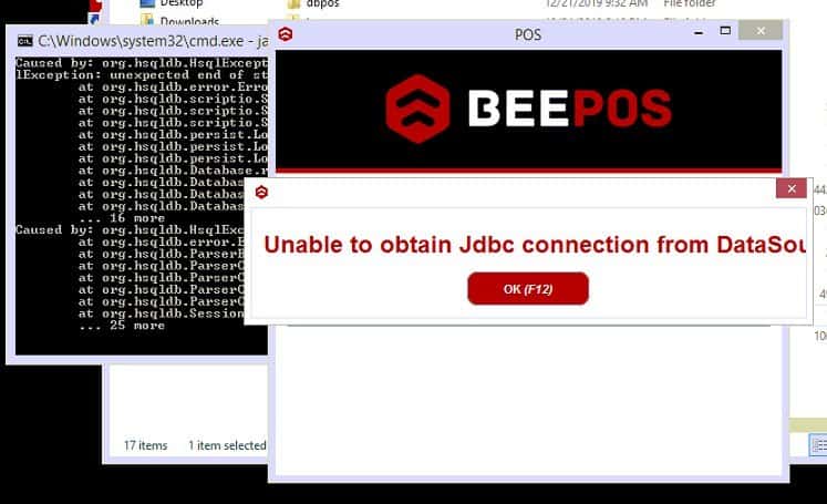 Database Tidak Terbaca Beepos Desktop (Unable to obtain Jdbc connection ....)