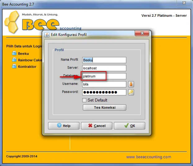 Menghubungkan Bee Accounting Client dengan Server