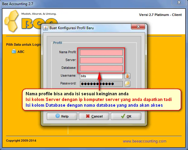 Menghubungkan Bee Accounting Client dengan Server