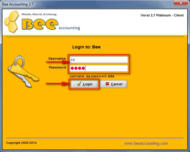 Menghubungkan Bee Accounting Client dengan Server