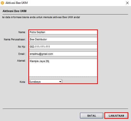 2. Isi Data Diri