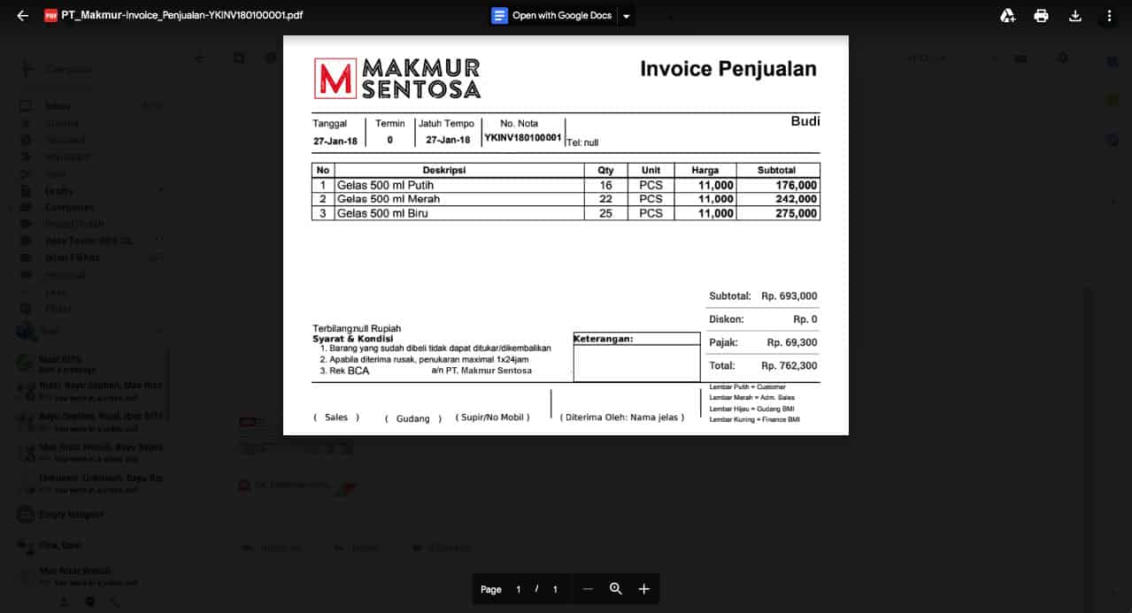 Invoice Terlampir di Email - Email Invoice