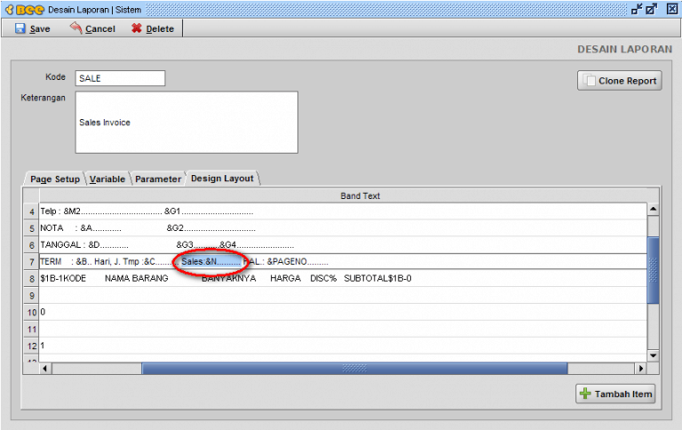Merubah Desain atau Hasil Cetak Teks Report Bee.id