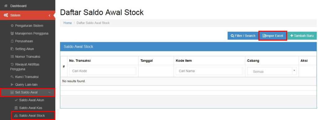 Cara Import Saldo Awal - Stock