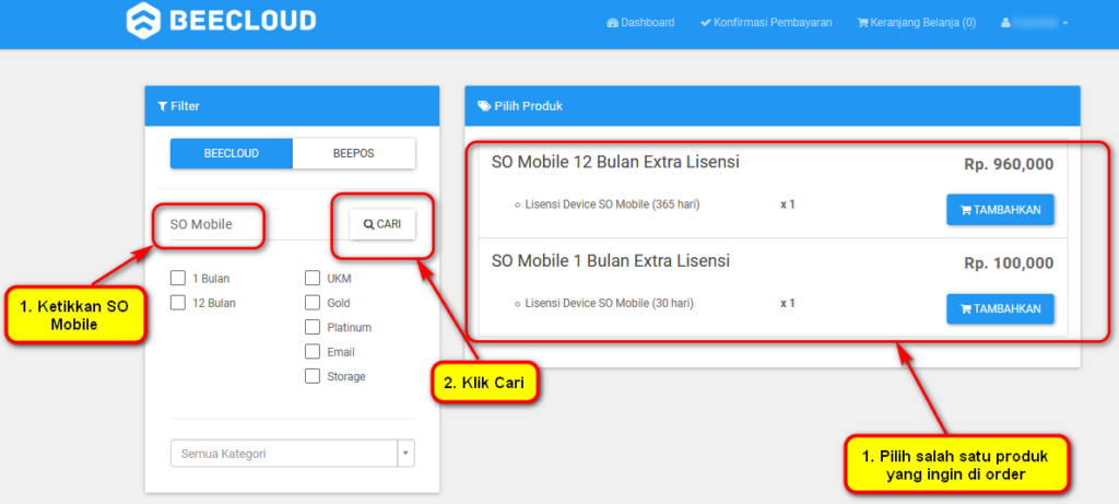 Tambah Extra Lisensi Beecloud Sales Order Mobile (SOM)