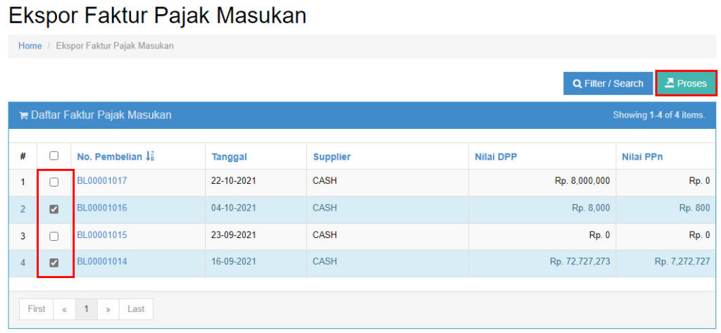 2. Ceklist Proses