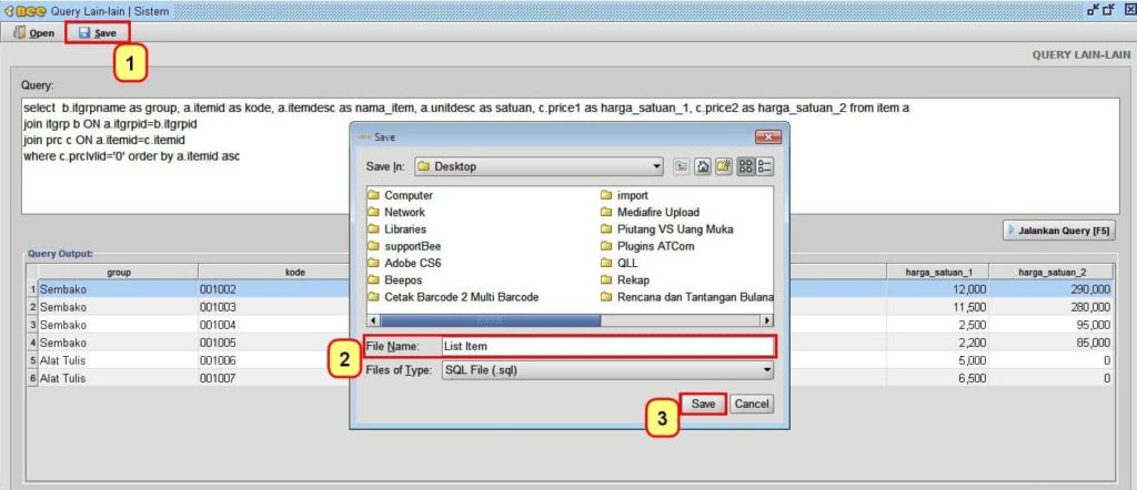 Cara Penggunaan Query Lain-lain BeeAccounting