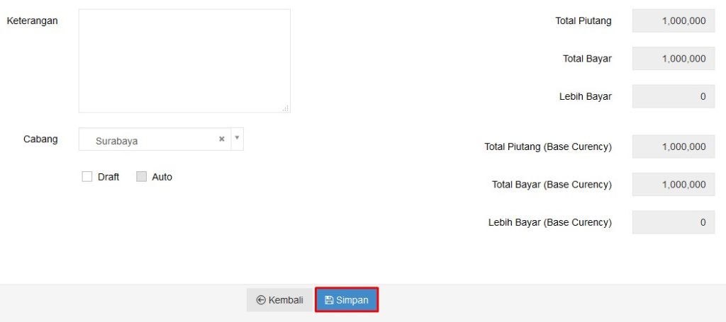 Membuat Uang Muka Customer Beecloud