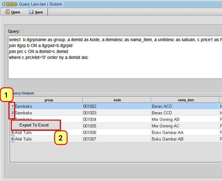 Cara Penggunaan Query Lain-lain BeeAccounting