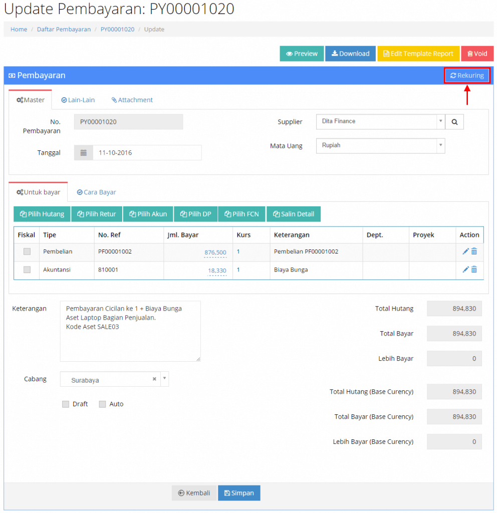 Cara Cepat Membuat Transaksi yang Berulang atau Rekuring