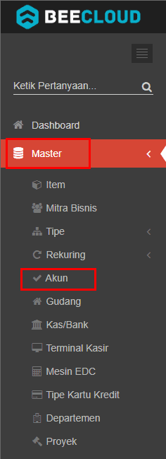 Klik Master Akun
