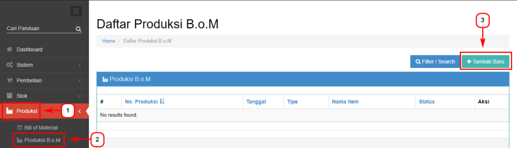 Cara input De-Produksi Beecloud